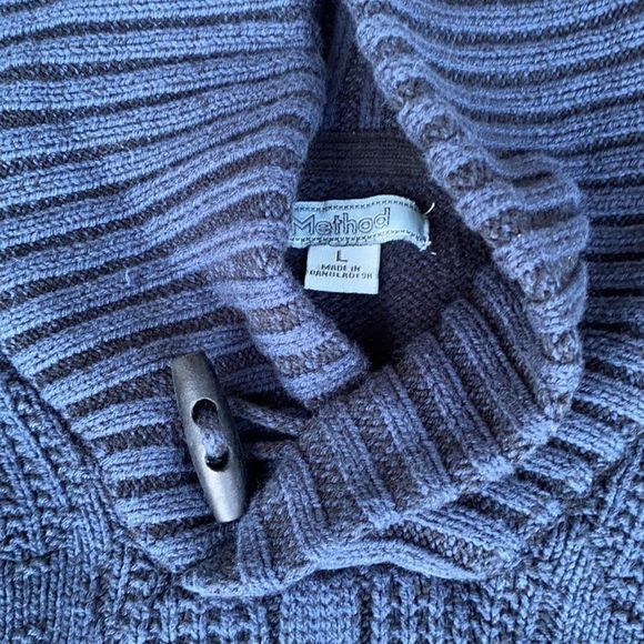 Method Slate Blue V-neck drawcord Sweater size Lg - Picture 2 of 6